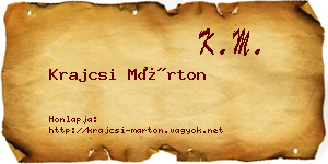 Krajcsi Márton névjegykártya