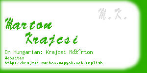 marton krajcsi business card